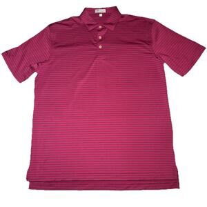 Peter Millar Polo Shirt Mens Large Burg Stripe Summer Comfort Golf Performance